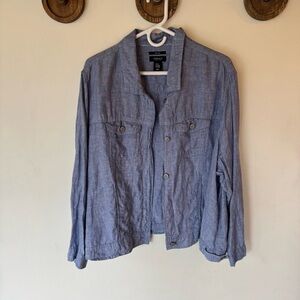 Jones New York blue linen jacket size 3X
